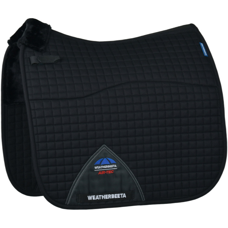 2025 Weatherbeeta Prime Air-Tec Confort Fleece Dressage Tapis De Selle 1029559 - Black